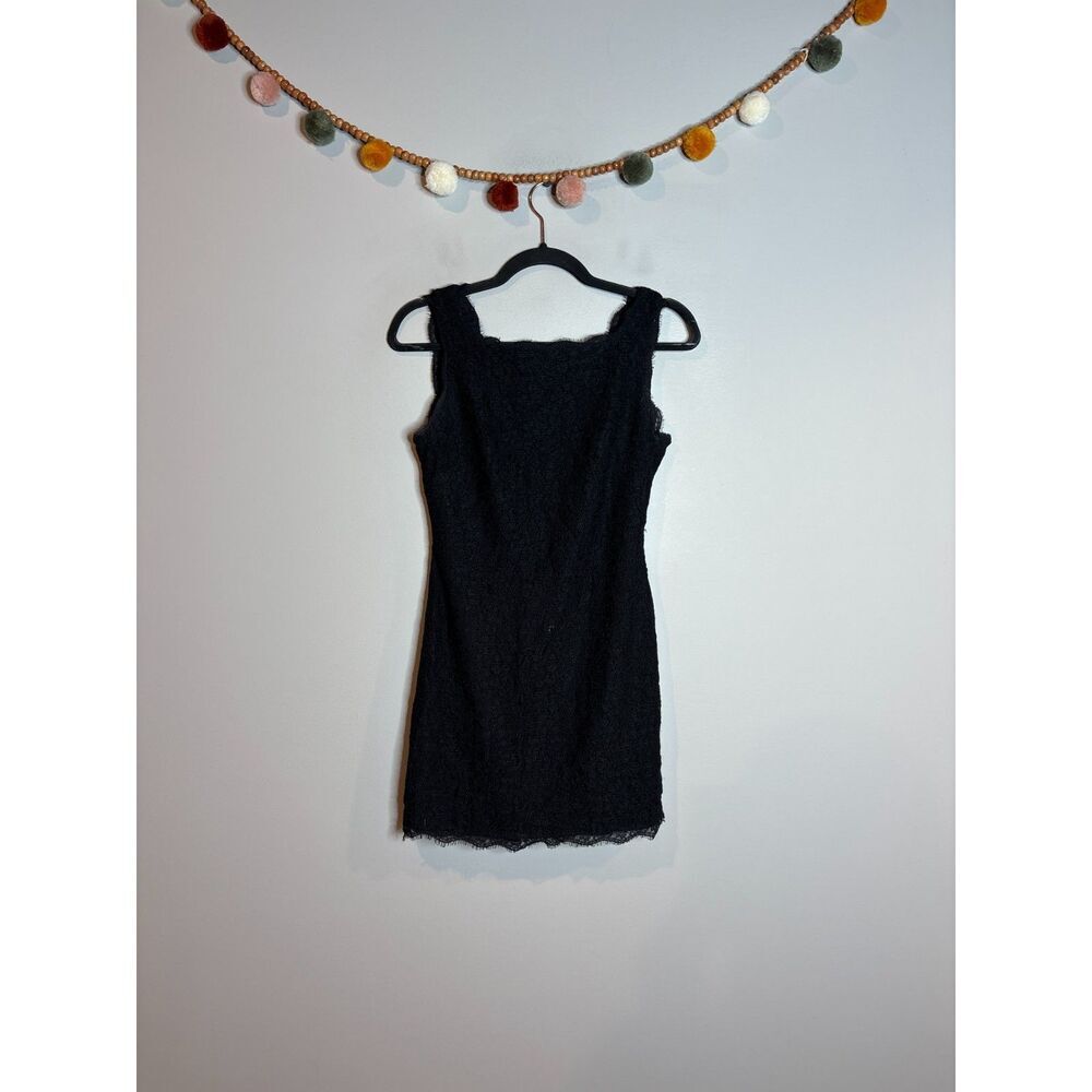 Adrianna Papell black lacy mini dress